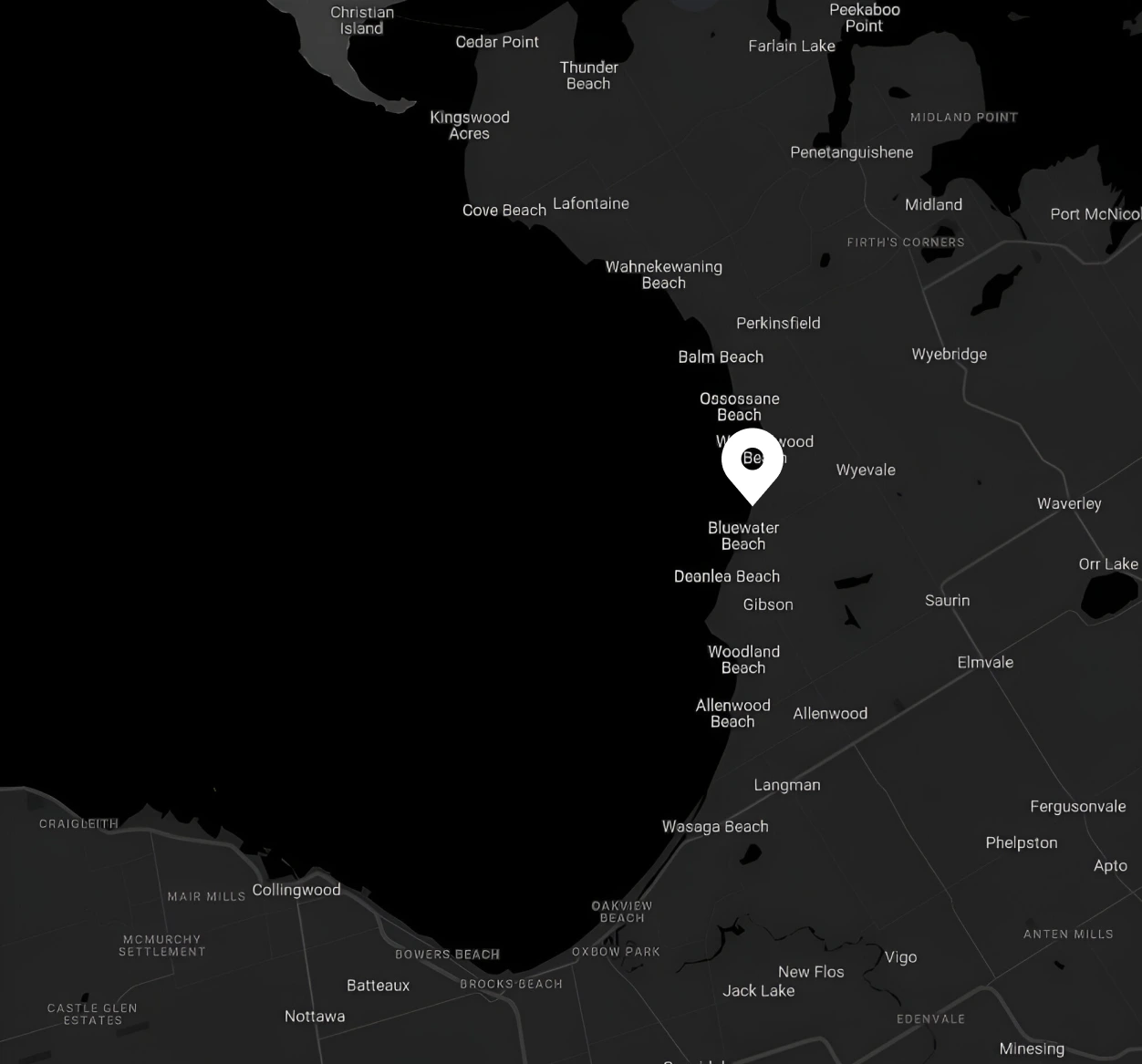 dark mode map of tinycove